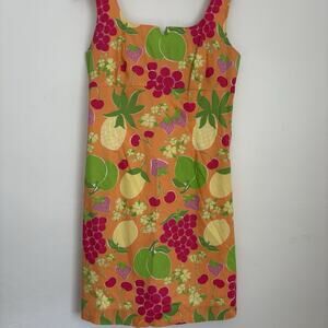 Lilly Pulitzer Vintage Fruit Print Sun Dress Size 8